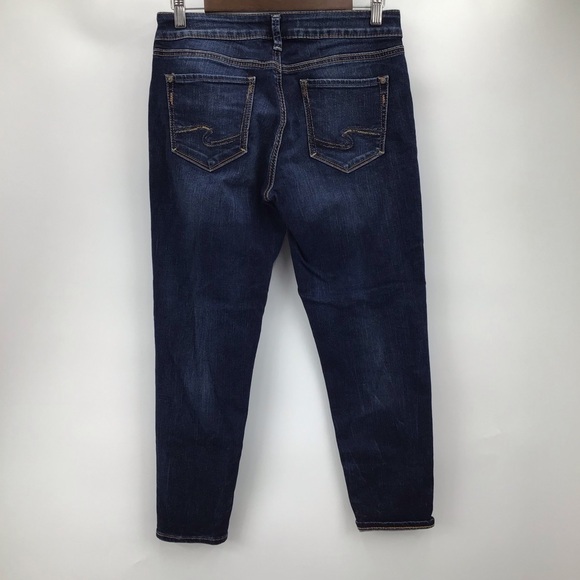 Silver Jeans Suki Skinny Crop Women's Deep Indigo Cropped Jeans - Picture 3 of 11